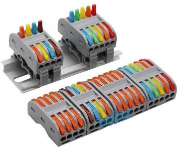 Din Rail Hlau Splice Connectors, Rau 4mm2,02,03,04,05 pins KLS2-CT2582D & KLS2-CT2582E